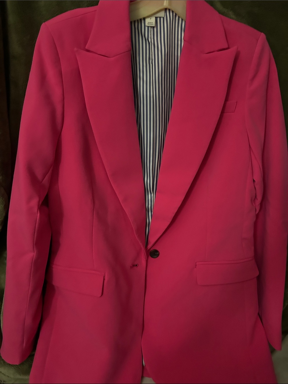 Women's Hot Pink Single-Button Blazer